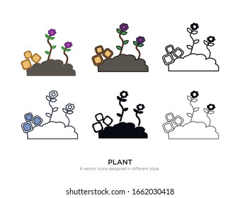 Various type of plant set with the same frame types vector Illustrations
