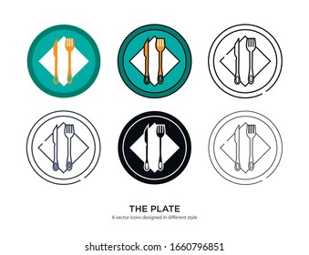 Various type of the plate set with the same frame types vector Illustrations