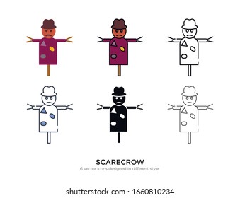 Various type of scarecrow set with the same frame types vector Illustrations