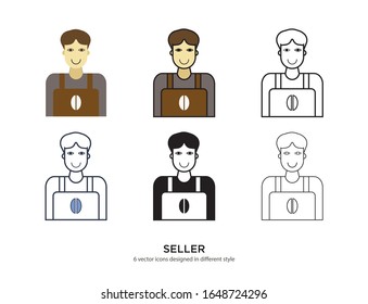 Various type of seller set with the same frame types vector Illustrations