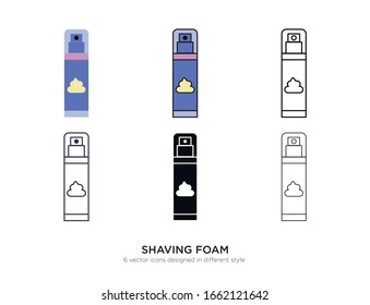 Various type of shaving foam set with the same frame types vector Illustrations