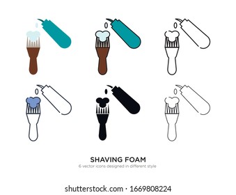 Various type of shaving foam set with the same frame types vector Illustrations