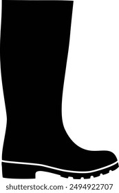 Varios tipos de zapatos, botas de lluvia icono de Vector negro plano.