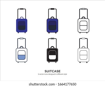Various type of suitcase set with the same frame types vector Illustrations