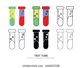 Various type of test tube set with the same frame types vector Illustrations