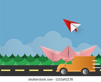 Various type of transportation , logistic and transportation services, paper and digital crafts.