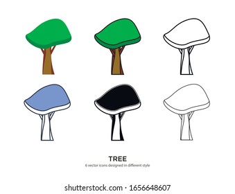 Various type of tree set with the same frame types vector Illustrations