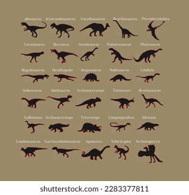 Various types of ancient animals are customized. EPS 10 vector isolated, layers separated, quick to paint