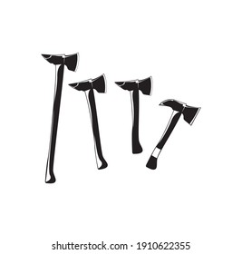 Various types of axe icon or logo isolated sign symbol vector illustration - high quality black style vector icons