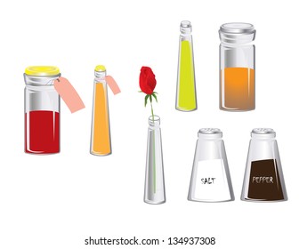 Various types of bottle isolated on white background