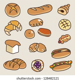 Various types of bread