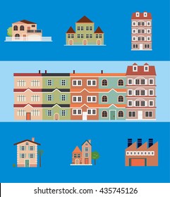 Various types of buildings