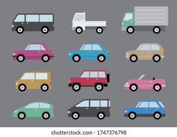 Various types of car icons