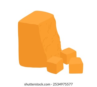 Various types of cheese realistic vector illustration. cheddar cheese isolated on white background. Curd product for design, recipe book, advertising or restaurant menu