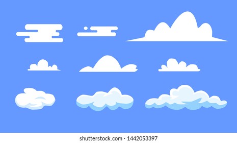 Various types of clouds in vector design