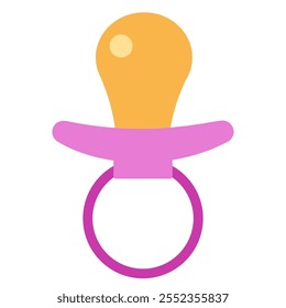 Various types of colorful baby pacifiers, digital art illustrations.