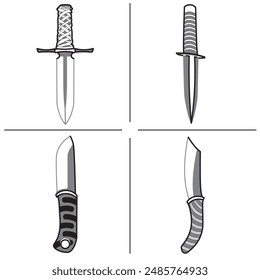 Various Types of Dagger, Knife, Blade