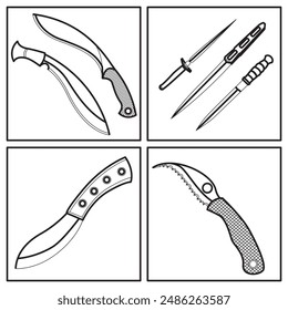 Various Types of Dagger, Knife, Blade