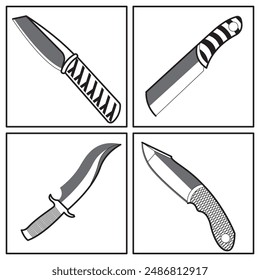 Various Types of Dagger, Knife, Blade