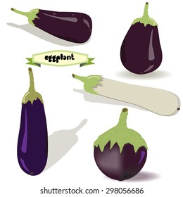 Various types of eggplant