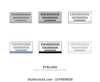 Various types of eyelash set with the same frame types vector Illustrations