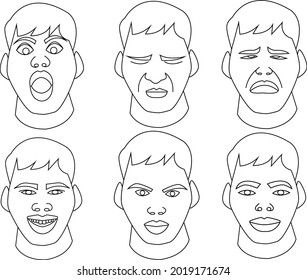 Various Types Face Expressionsemojivector Illustration Stock Vector ...