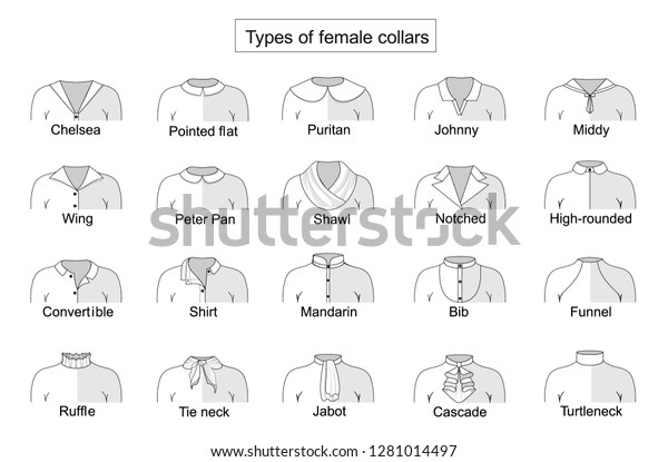 Various Types Female Collars Titles Flat Stock Vector (Royalty Free ...