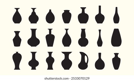 Various types of flower vase or ceramic  pot collection