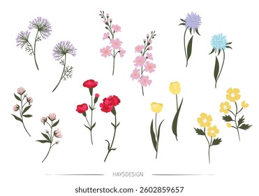 Various types of flowers are great for creating graphics, patterns, card decorations, garment printing, and bedding designs
