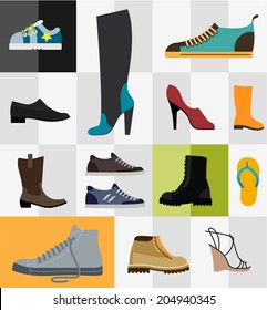 Various types of footware for man and women