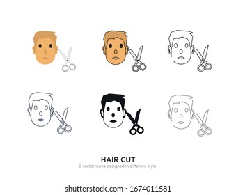 Various types of hair cut set with the same frame types vector Illustrations