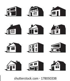 Various types of houses - vector illustration