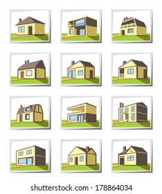Various types of houses - vector illustration