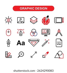 Various types of icon tools that are commonly used by artists or graphic designers to do their work in design applications
