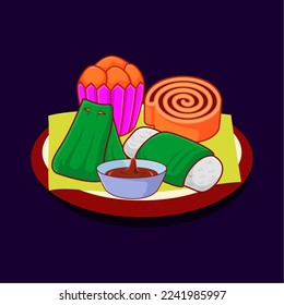 various types of Indonesian cakes