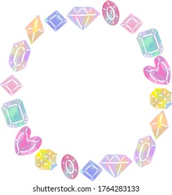 Diversos tipos de marco redondo de joyería