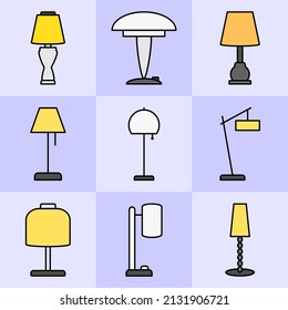 various types of lamp designs. a collection of various colored lamp designs