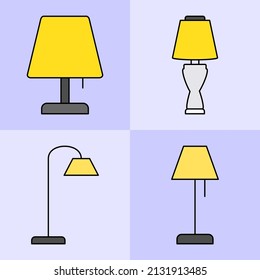 various types of lamp designs. a collection of various colored lamp designs