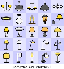 various types of lamp designs. a collection of various colored lamp designs