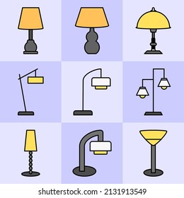 various types of lamp designs. a collection of various colored lamp designs