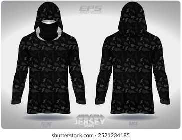 Various types lightning black pattern design, illustration, textile background for sports t-shirt, football jersey shirt mockup for football club. consistent front view