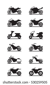 Various types of motorcycles - vector illustration