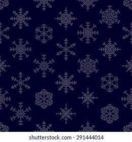 various types of outline white snowflakes seamless pattern eps10