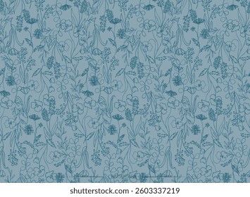 Various types of outlined flower one colour tone AOP, great for creating greeting card, bedding, feminine style print, graphic and garment printing 