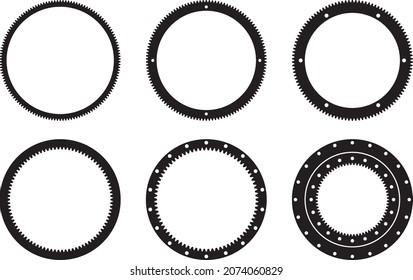 Various types of ring gear. Silhouette vector
