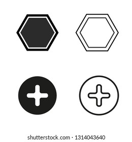 Various types of screws and bolts. Set of screws, bolts, nuts and rivets. Isolated vector elements