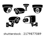 
various types of security camera. cctv 

surveillance security camera. security camera 

icons video surveillance cctv sign set

