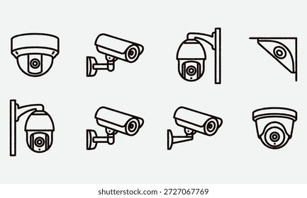 Various types of security cameras and CCTV systems surveillance technology