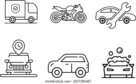 Various types of service icon set vector design