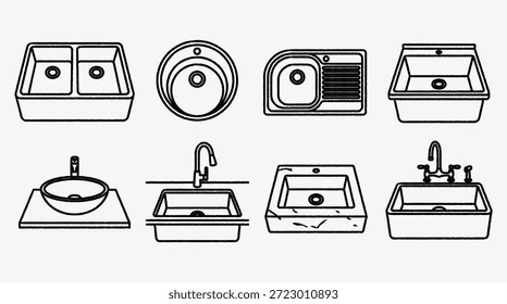 Varios tipos de fregaderos para baño y cocina utilizan diferentes Formas y diseños
